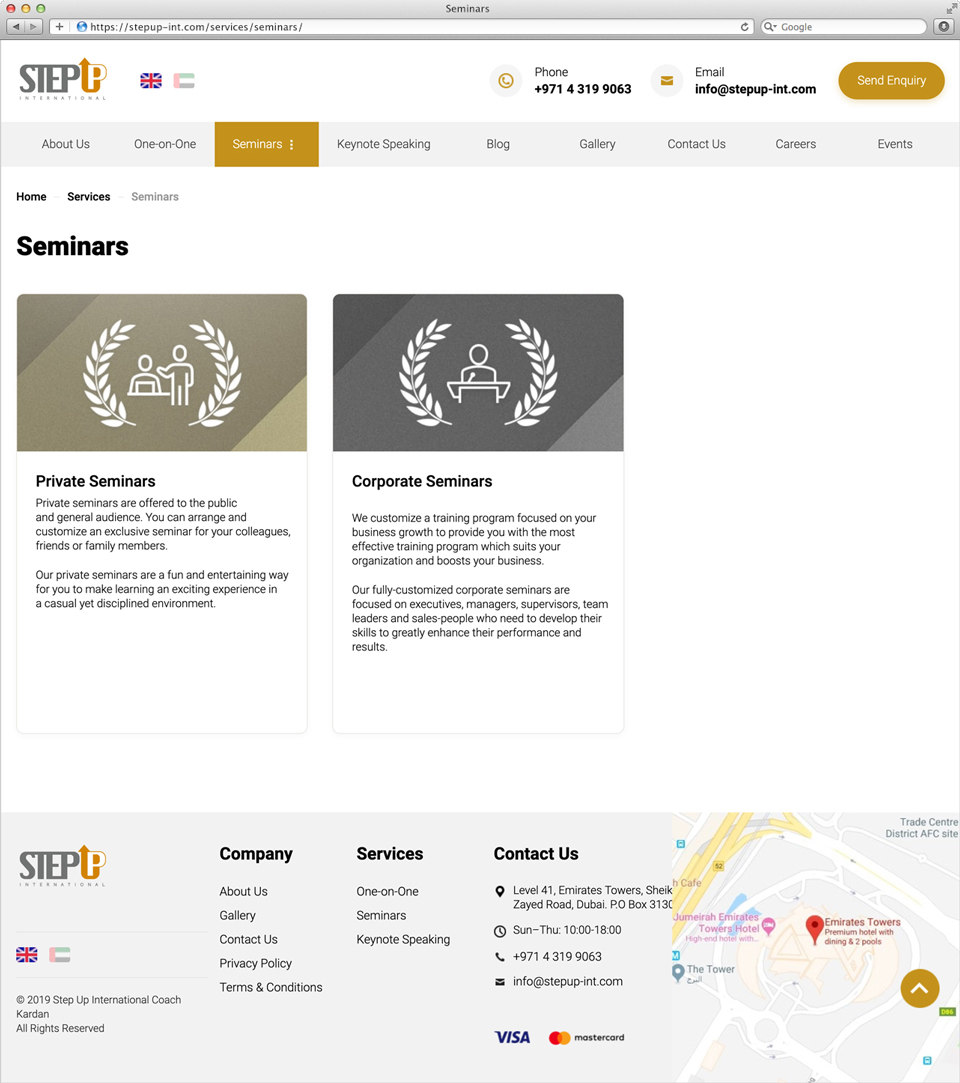 Разработка и продвижение сайта stepup-int.com в Дубае 3