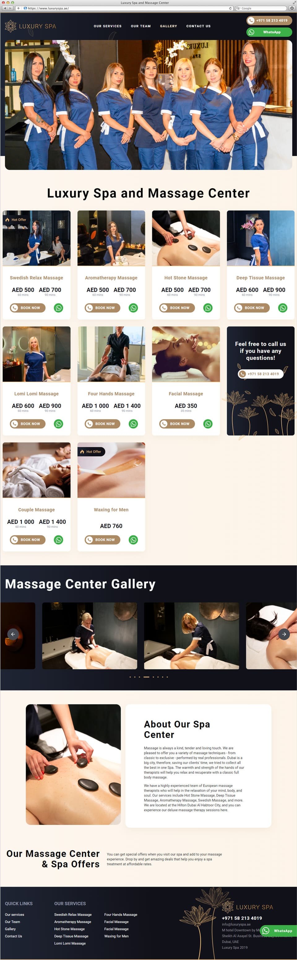 Продвижение и разработка сайта www.luxuryspa.ae в Дубае 2