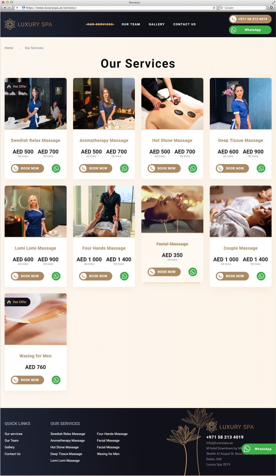 Продвижение и разработка сайта www.luxuryspa.ae в Дубае 3