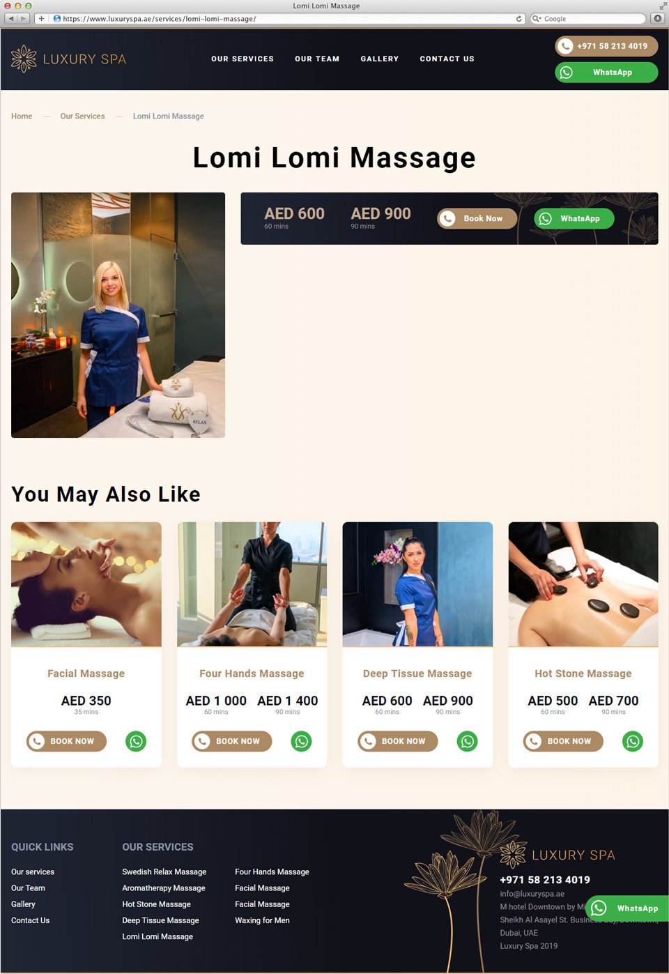 Продвижение и разработка сайта www.luxuryspa.ae в Дубае 4