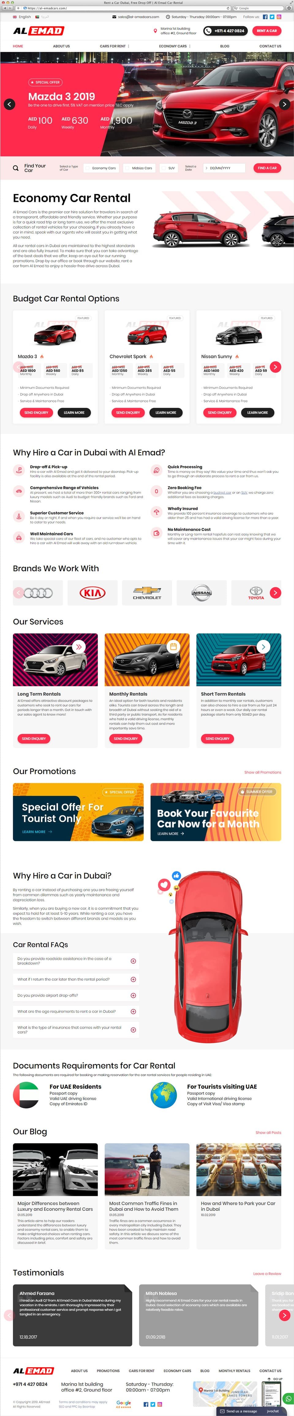 Раскрутка и создание сайта al-emadcars.com в Дубае 2
