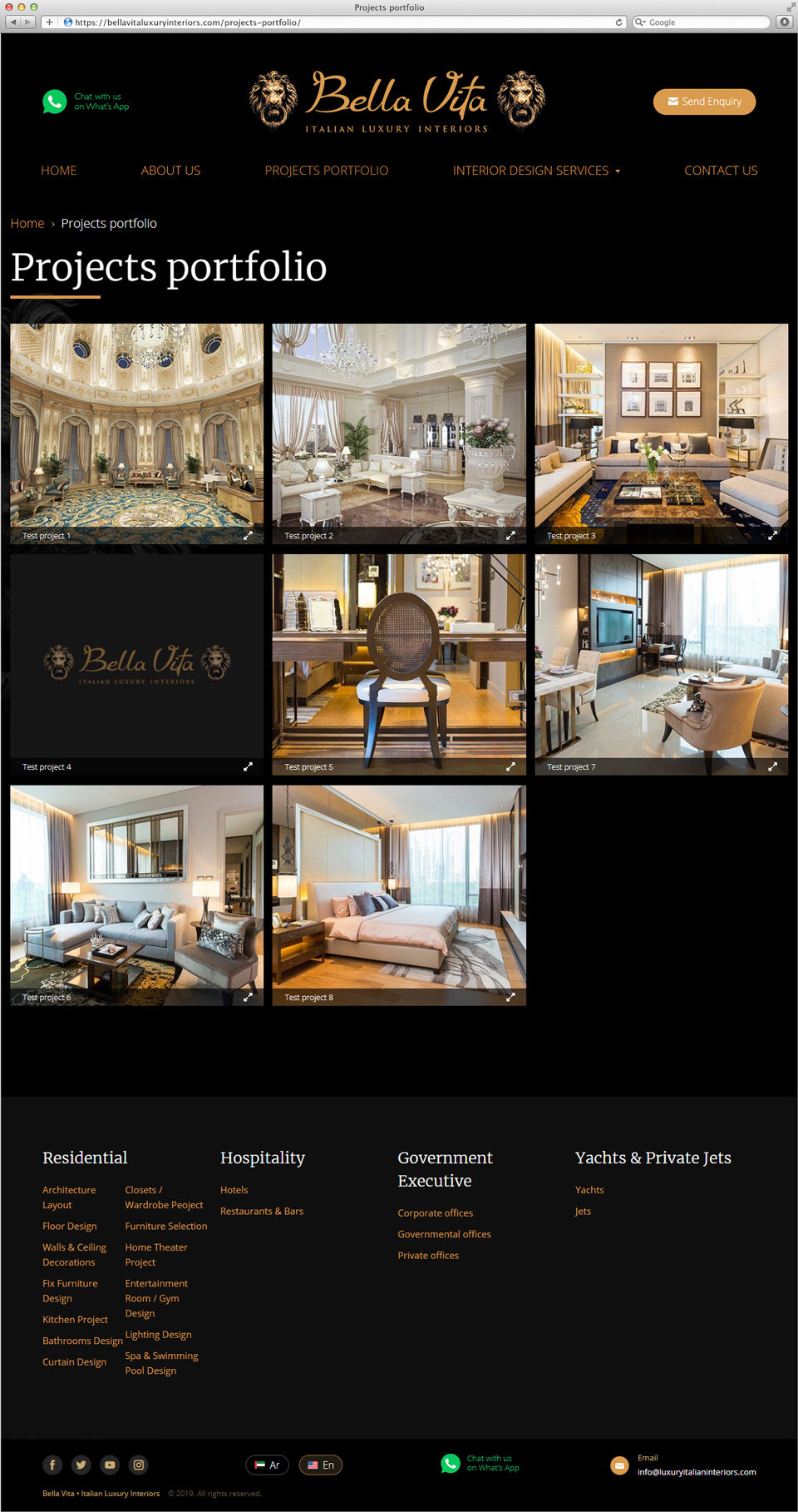 Раскрутка и разработка сайта bellavitaluxuryinteriors.com в Дубае 3