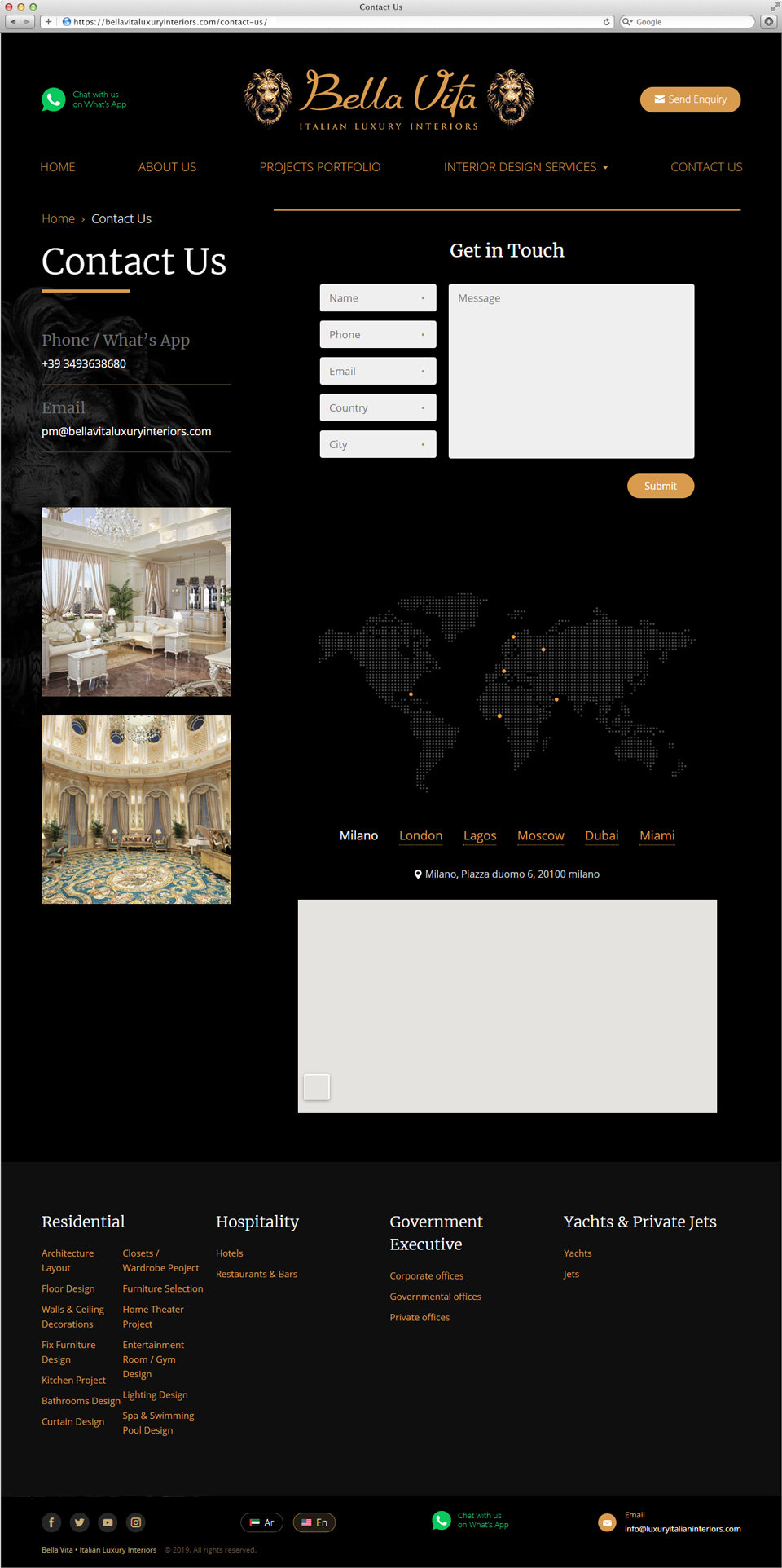 Раскрутка и разработка сайта bellavitaluxuryinteriors.com в Дубае 4