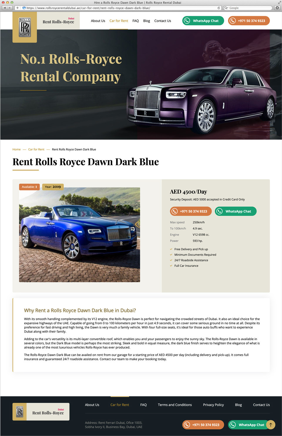 Создание и раскрутка сайта www.rollsroycerentaldubai.ae в Дубае 4