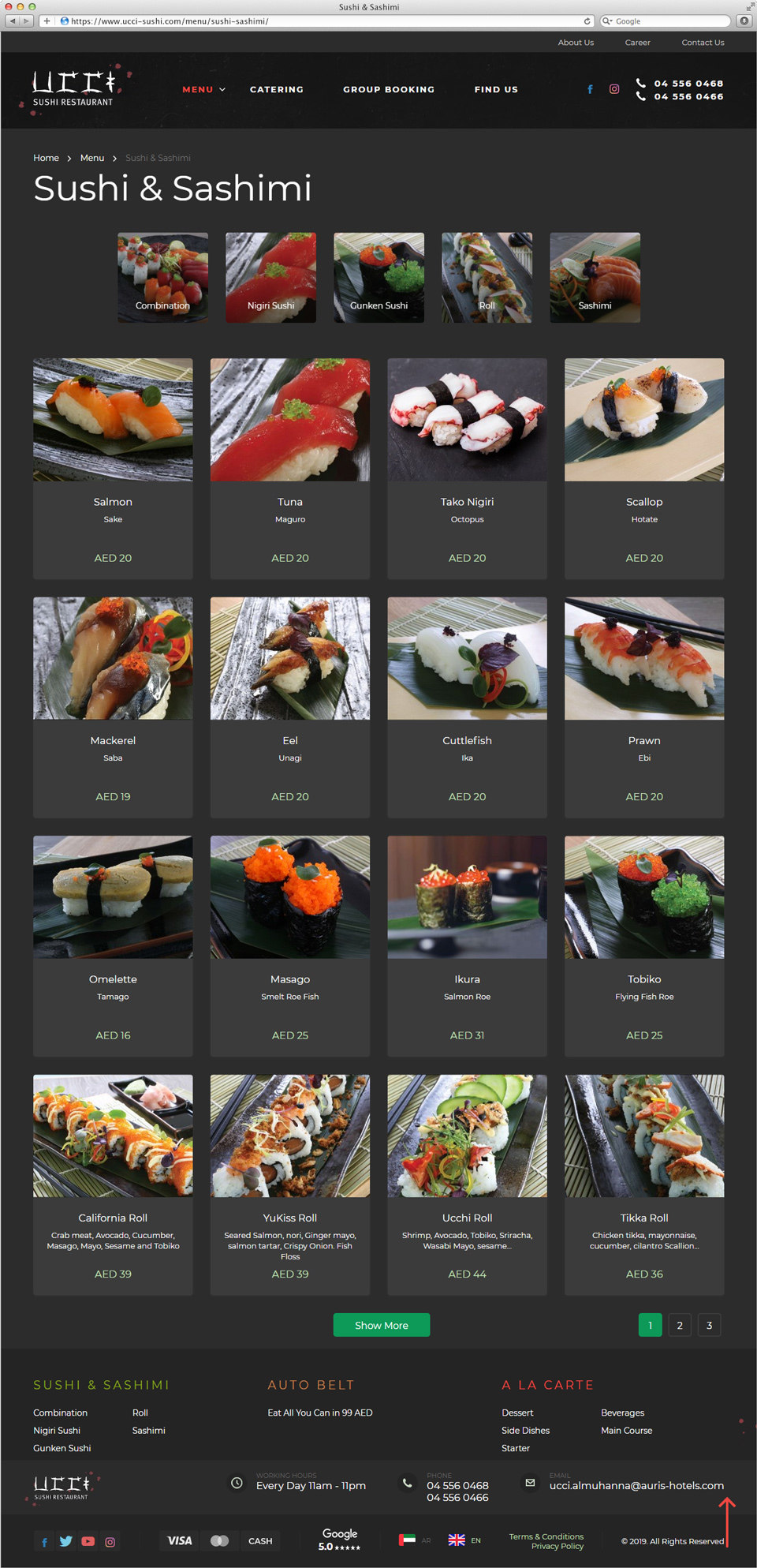 Продвижение и создание сайта www.ucci-sushi.com в Дубае 3