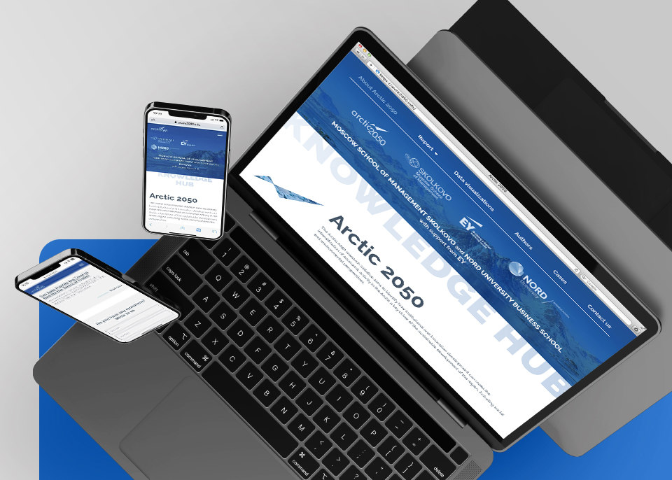 Разработка сайта для Сколково по программе исследований «Арктика 2050»