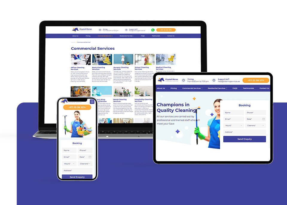 Создание и продвижение сайта клининговой компании cleaningservices.ae Создание и продвижение сайта клининговой компании cleaningservices.ae