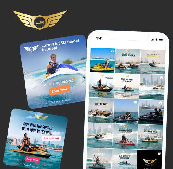 Оформление аккаунта в Instagram для проката водных мотоциклов «luxuryjetski»