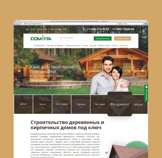 Разработка и раскрутка сайта DOMVITA Разработка и раскрутка сайта DOMVITA