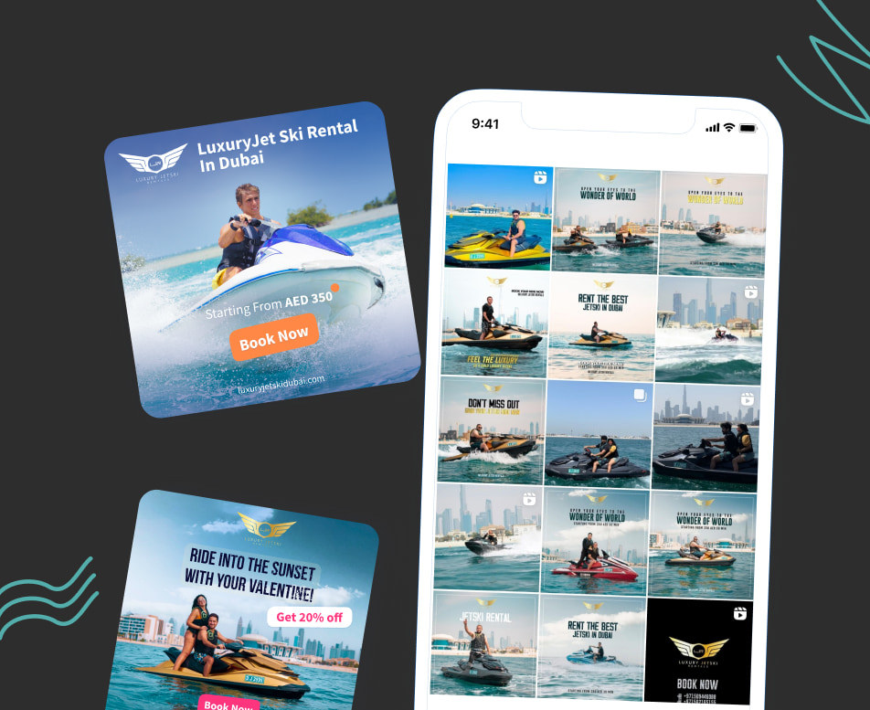 Оформление ленты для аккаунта «luxuryjetski»