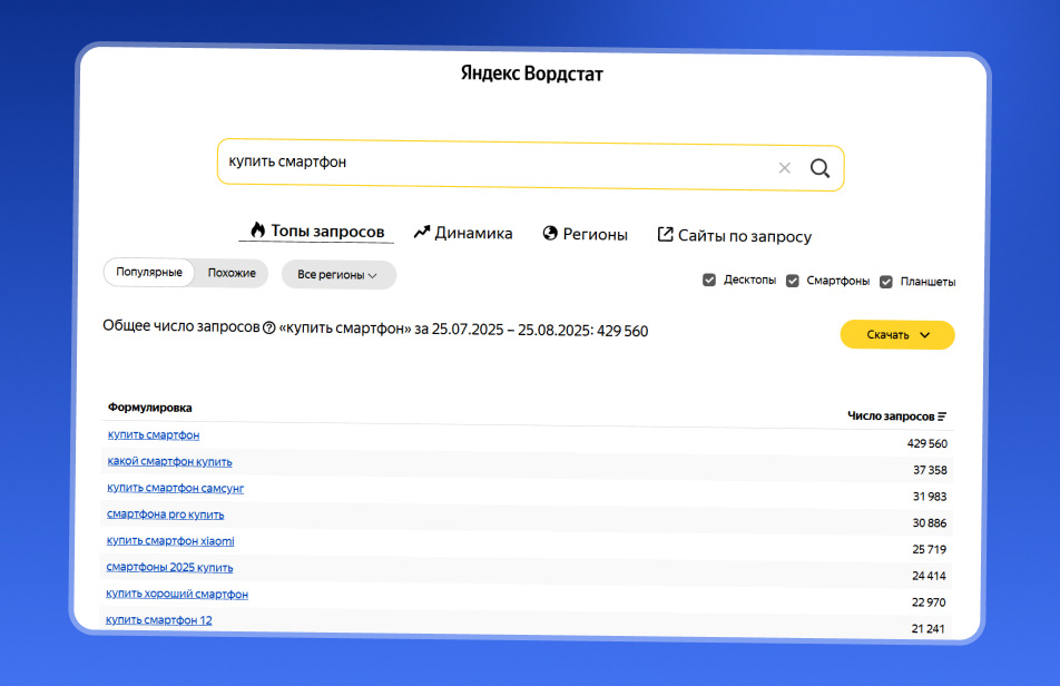 Ключевые слова можно подобрать через Яндекс Вордстат Ключевые слова можно подобрать через Яндекс Вордстат